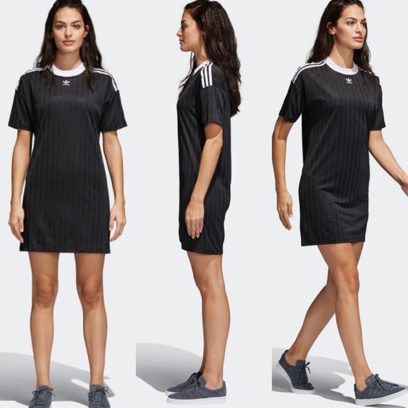 black trefoil dress by adidas